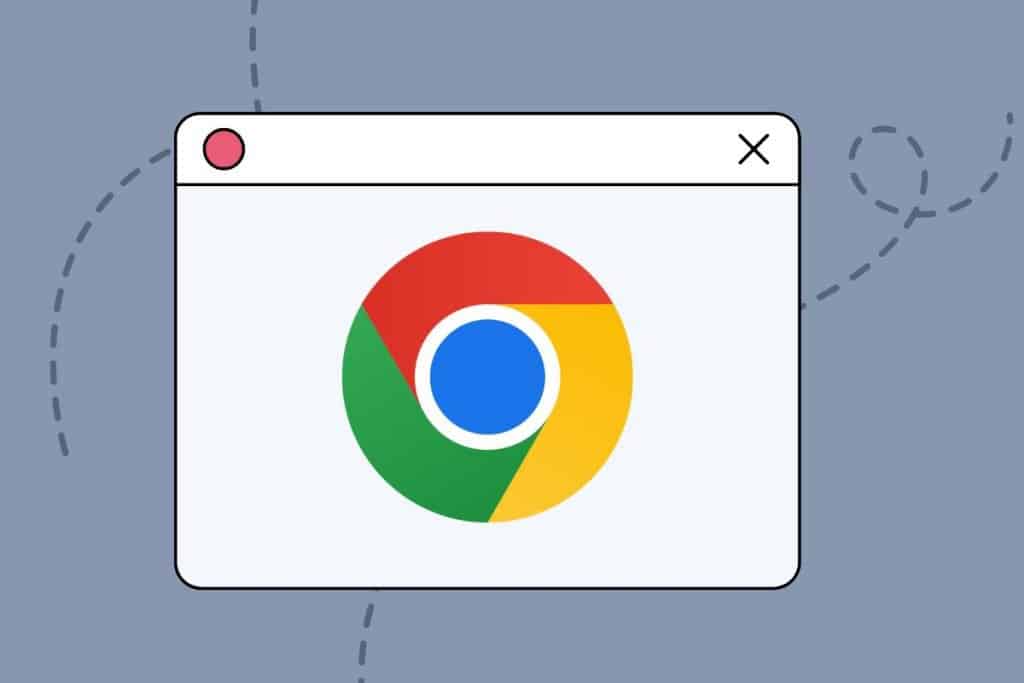 featured image with chrome browser icon on top of a browser graphic on grey background